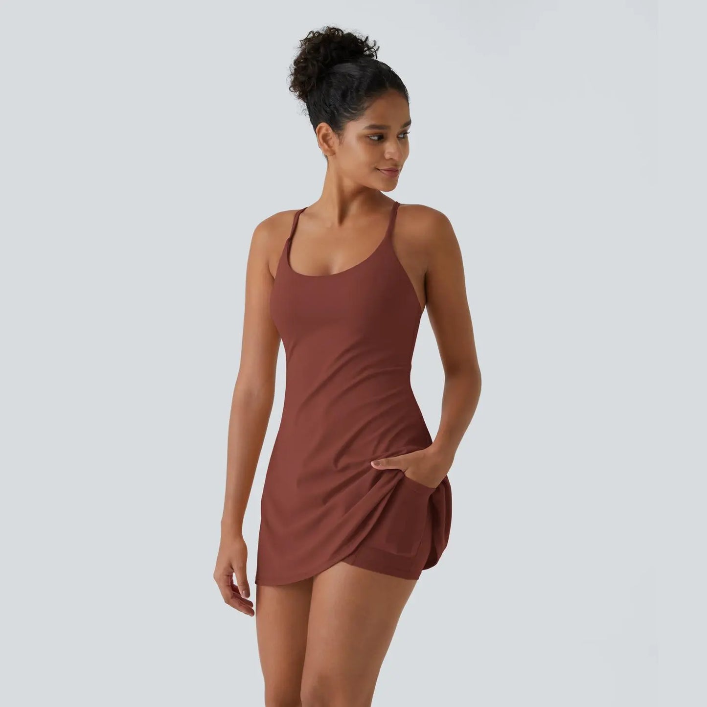 Halara Softlyzero Plush Backless Active Dress-Easy Peezy, Spring Dresses, Dance Dresses for Women