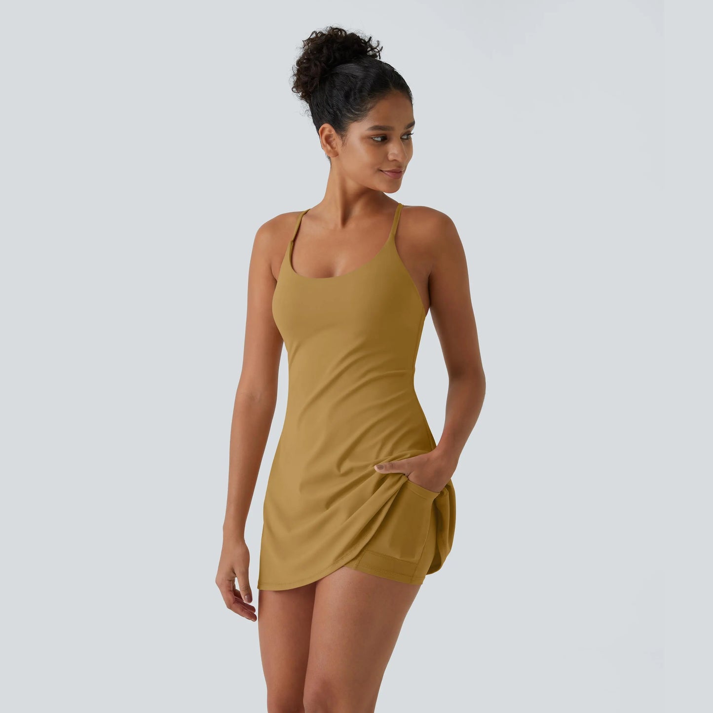 Halara Softlyzero Plush Backless Active Dress-Easy Peezy, Spring Dresses, Dance Dresses for Women