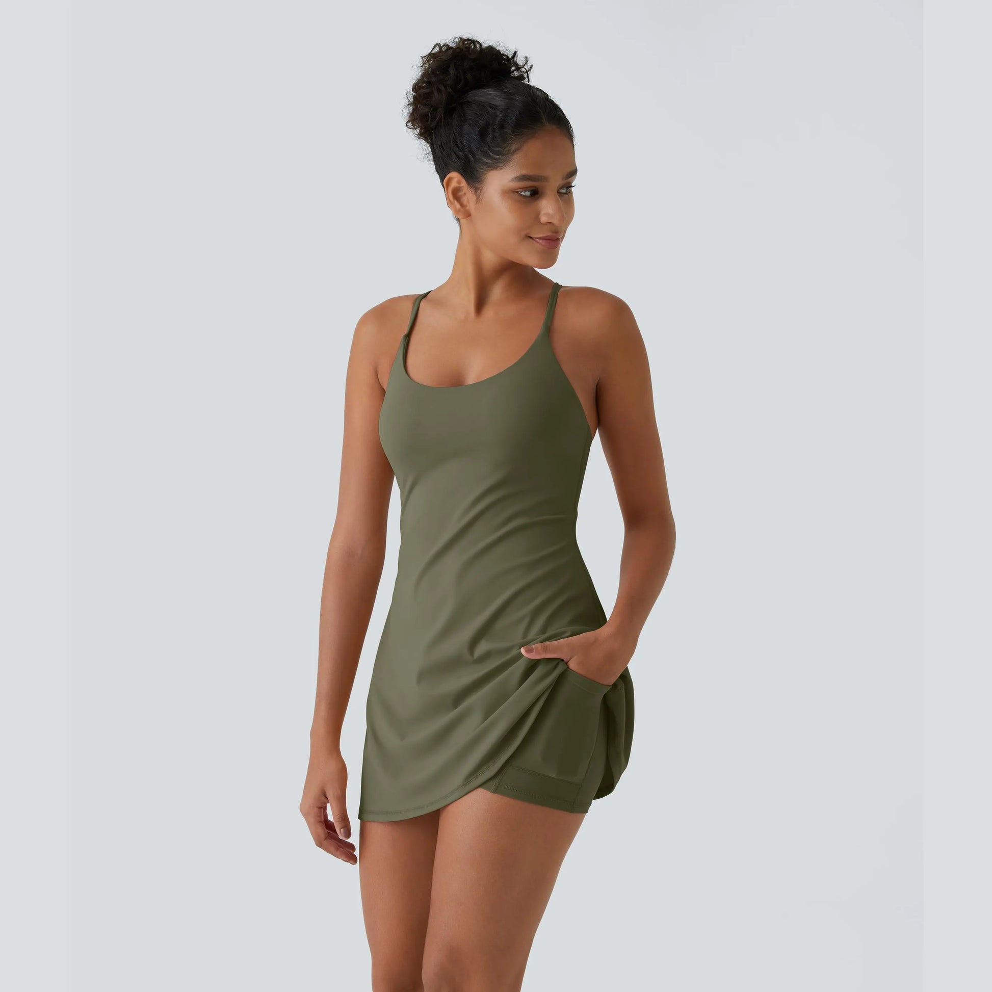 Halara Softlyzero Plush Backless Active Dress-Easy Peezy, Spring Dresses, Dance Dresses for Women