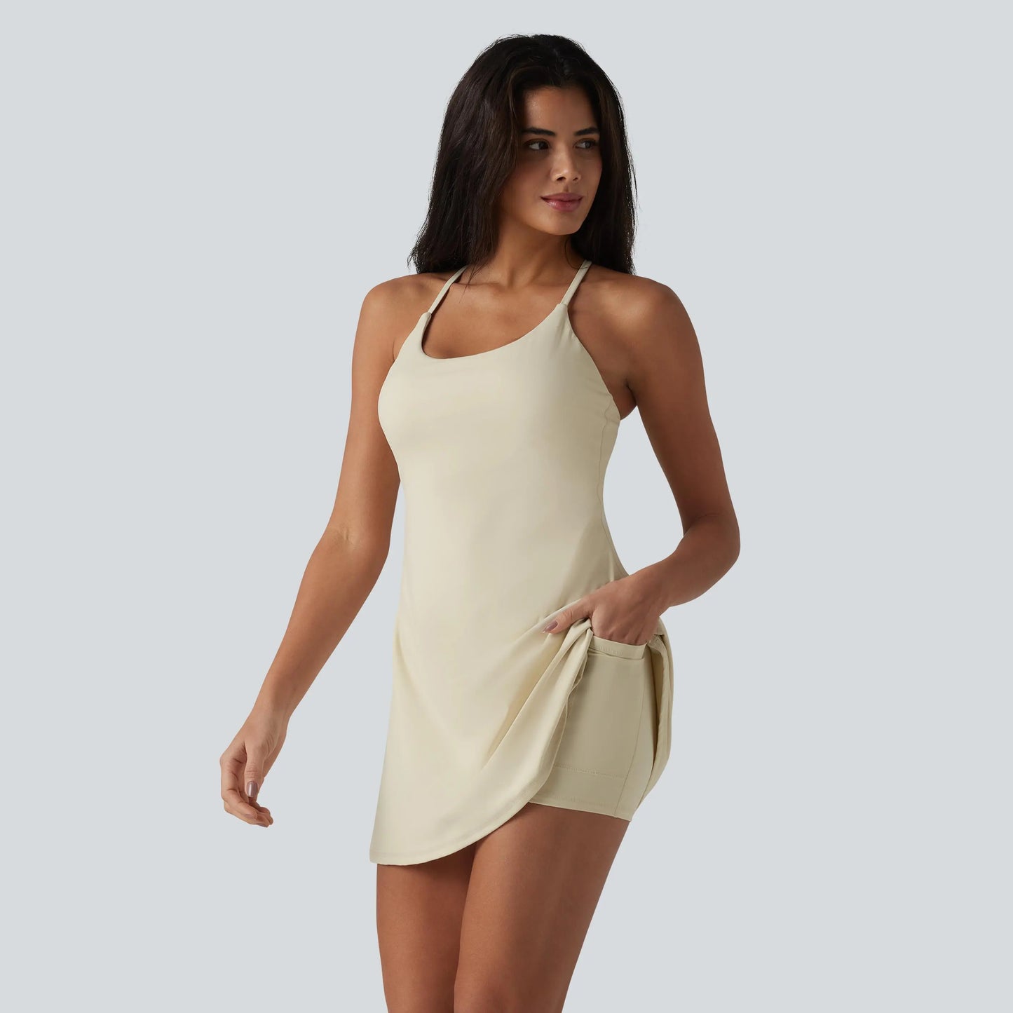 Halara Softlyzero Plush Backless Active Dress-Easy Peezy, Spring Dresses, Dance Dresses for Women